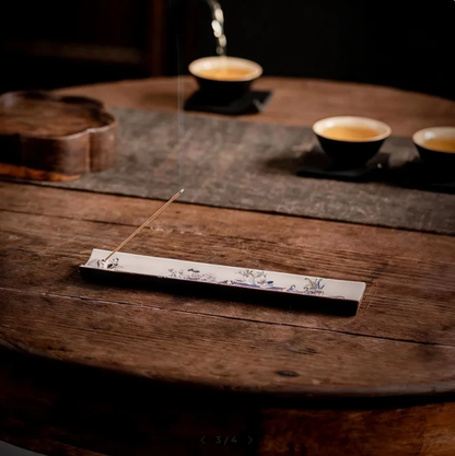 Elegant Ceramic Incense Burner Holder Stick Plate