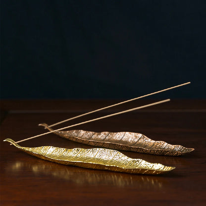 Elegant Metal Leaf Incense Burner for Home Decor & Relaxation