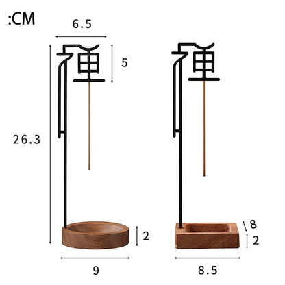 Chinese Zen Incense Holder for Sticks - Elegant Metal & Wood Burner