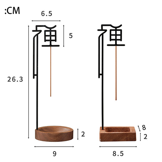 Chinese Zen Incense Holder for Sticks - Elegant Metal & Wood Burner