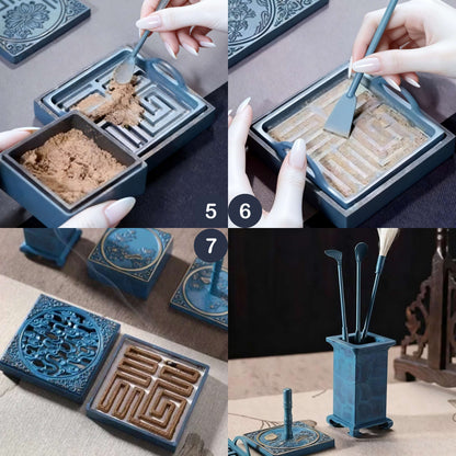 Brass Incense Seal Kit for Traditional Incense Rituals, 9pcs