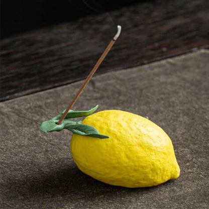 Creative Ceramic Lemon Incense Stick Holder for Home Décor