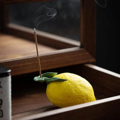 Creative Ceramic Lemon Incense Stick Holder for Home Décor