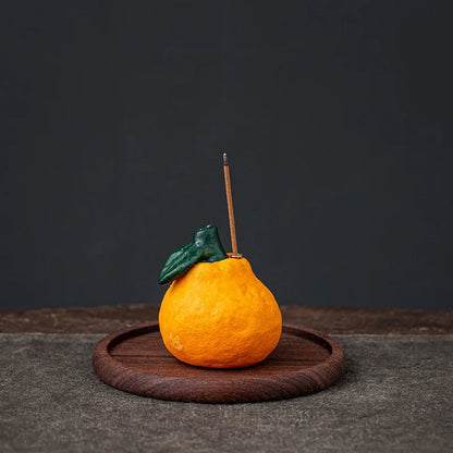 Handcrafted Ceramic Orange Incense Stick Holder