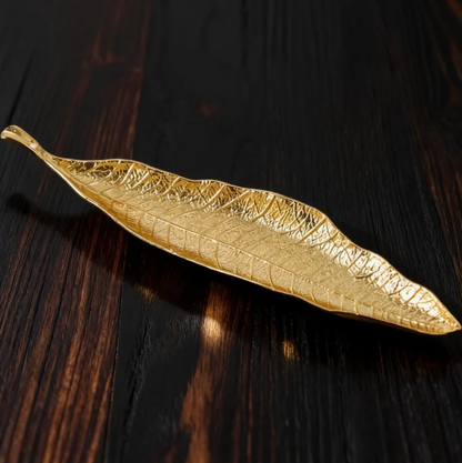 Elegant Metal Leaf Incense Burner for Home Decor & Relaxation