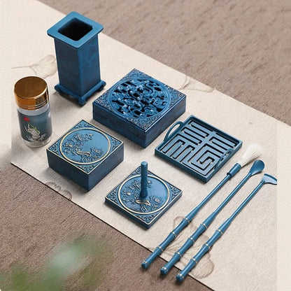 Brass Incense Seal Kit for Traditional Incense Rituals, 9pcs