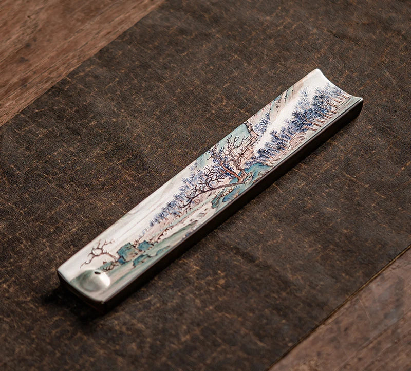 Elegant Ceramic Incense Burner Holder Stick Plate