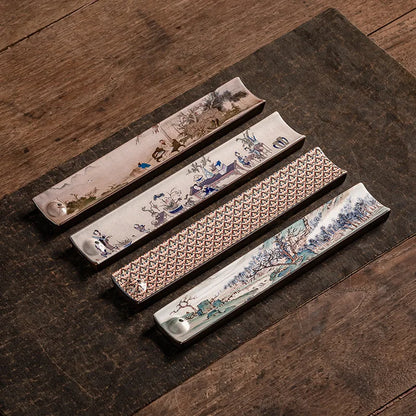 Elegant Ceramic Incense Burner Holder Stick Plate