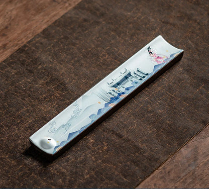 Elegant Ceramic Incense Burner Holder Stick Plate