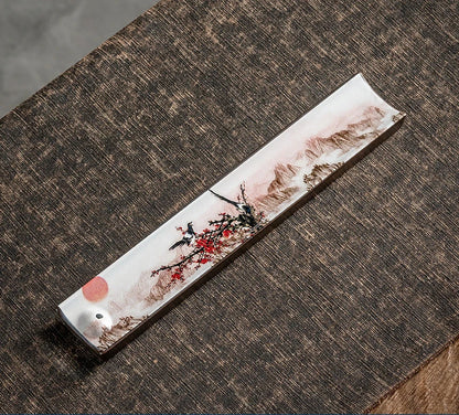 Elegant Ceramic Incense Burner Holder Stick Plate