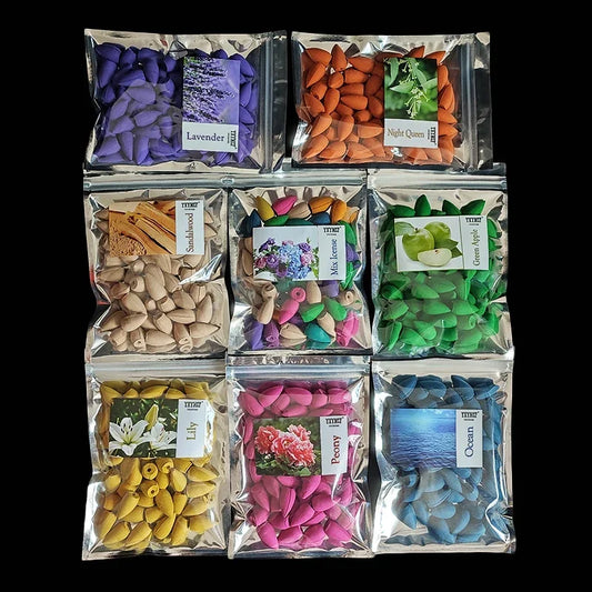 Natural Backflow Incense Cones Mixed Scents for Home