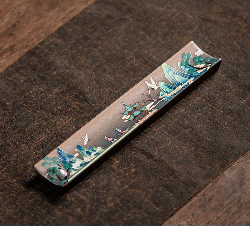 Elegant Ceramic Incense Burner Holder Stick Plate