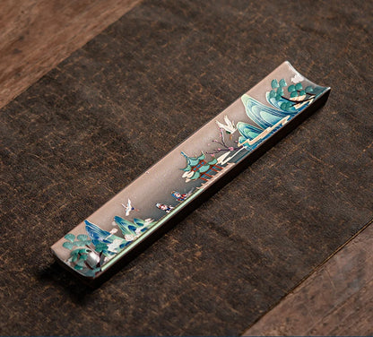 Elegant Ceramic Incense Burner Holder Stick Plate