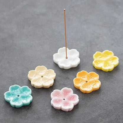 Elegant Ceramic Sakura Incense Stick Holder for Home Décor