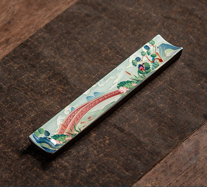 Elegant Ceramic Incense Burner Holder Stick Plate
