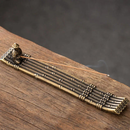 Japanese-Style Fisherman Boat Incense Stick Holder, Alloy Incense Burner Tray