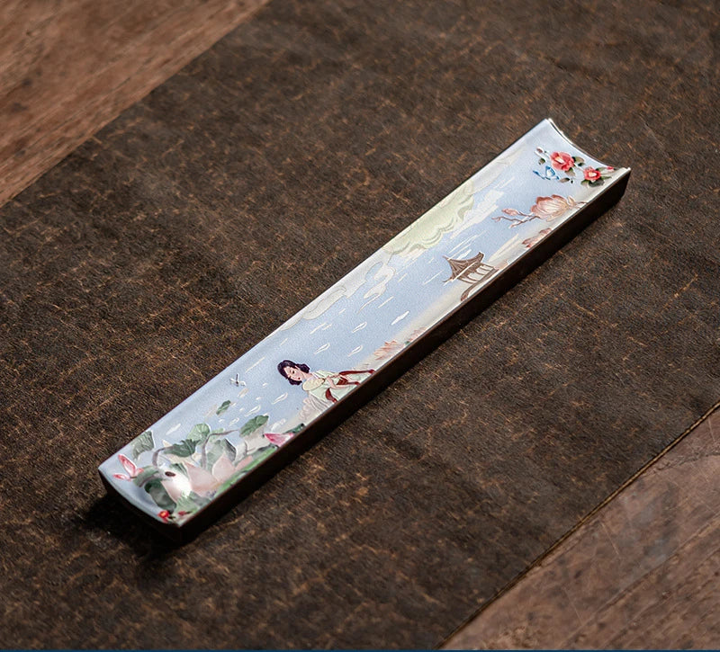 Elegant Ceramic Incense Burner Holder Stick Plate