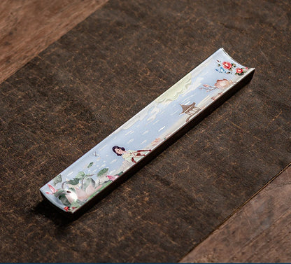Elegant Ceramic Incense Burner Holder Stick Plate