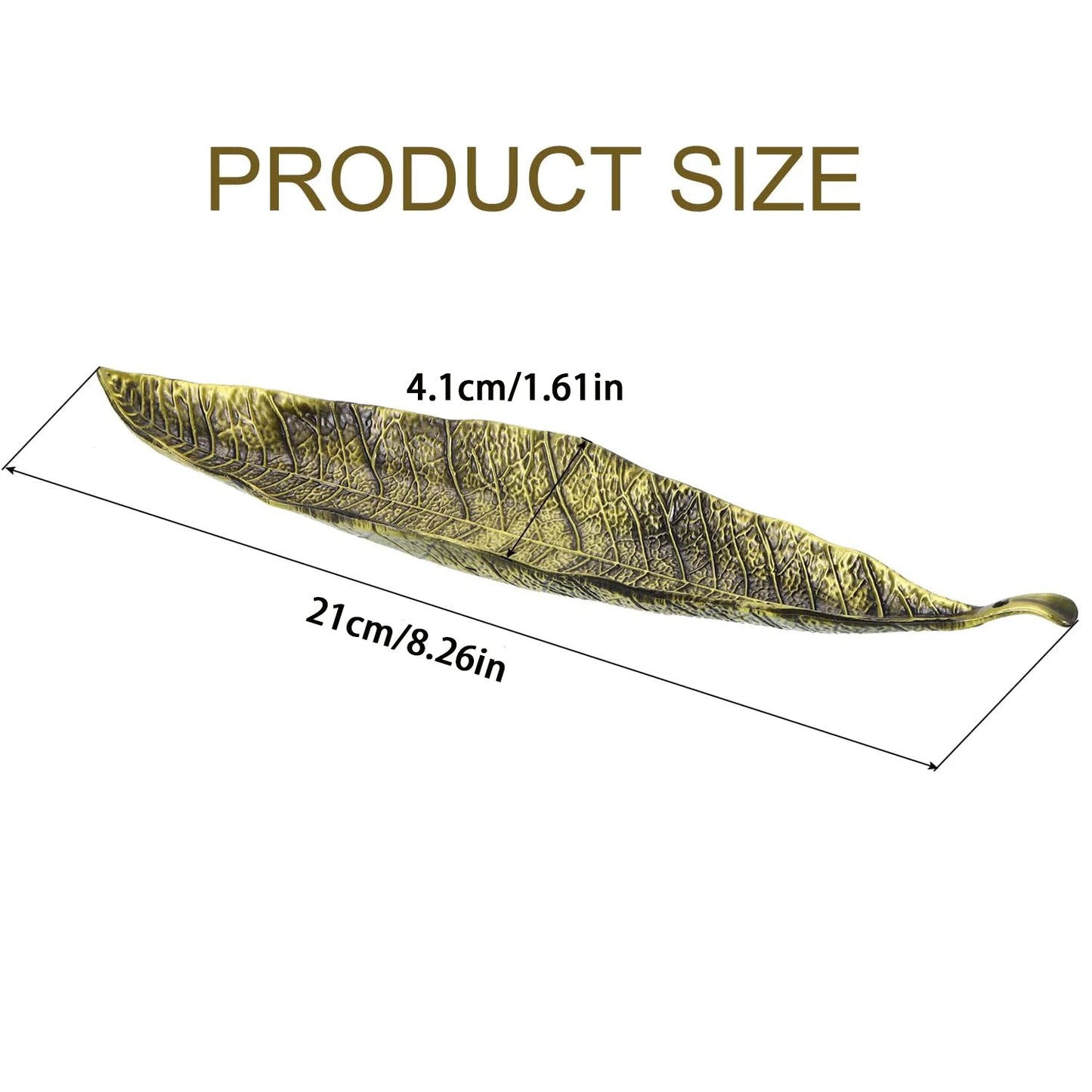 Incense Holder Leaf Shaped Incense Stick Tray Holder Alloy Antique Leaf Incense Burner Jewelry Tray Holder for