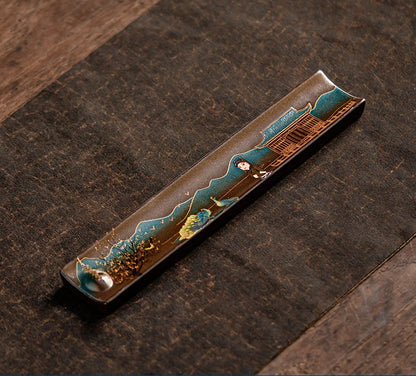 Elegant Ceramic Incense Burner Holder Stick Plate