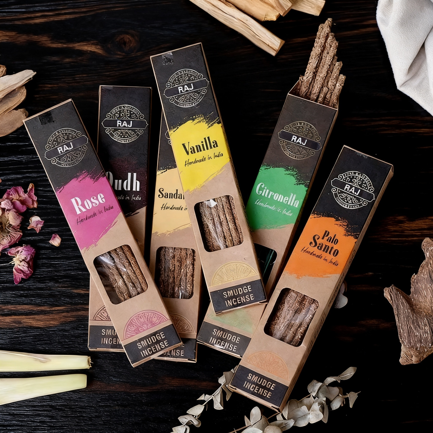 Hand-Rolled Natural Indian Incense Sticks for Relaxation