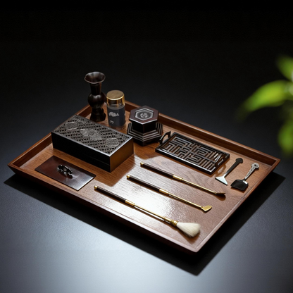 Pure Copper Incense Tools Set - Antique Ritual Kit 11pcs